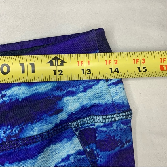 RBX Active Women’s Leggings Size Large Ocean Blue & White Yoga Workout Pants - Picture 5 of 6